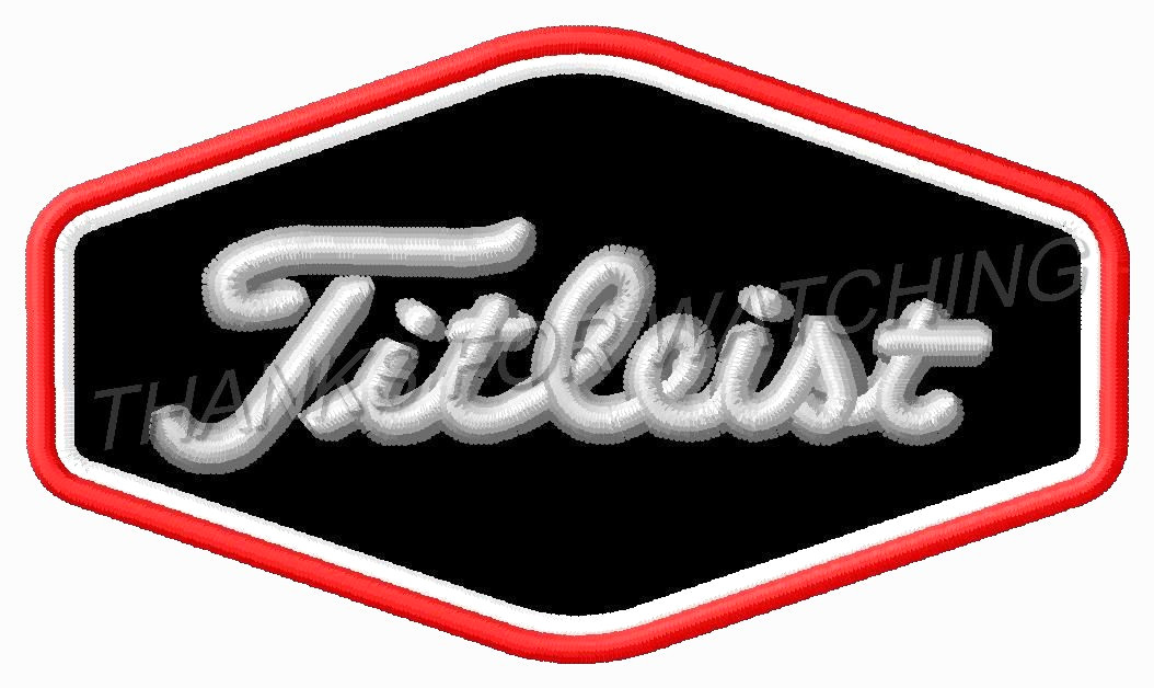 TITLEIST EMBROIDERED PATCH IRON/SEW ON 4"x 2-1/4" GOLF EQUIPMENT PRO V1 BALL BAG