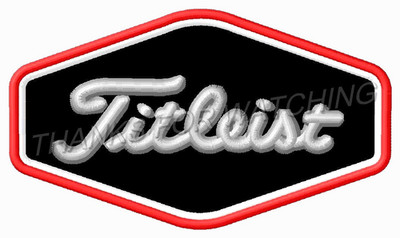 TITLEIST EMBROIDERED PATCH IRON/SEW ON 4''x 2-1/4'' GOLF EQUIPMENT PRO V1 BALL BAG