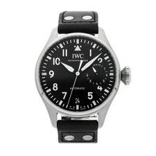 IWC Big Pilot's Watch Steel 46mm Auto Black Dial Strap Watch IW5010-01