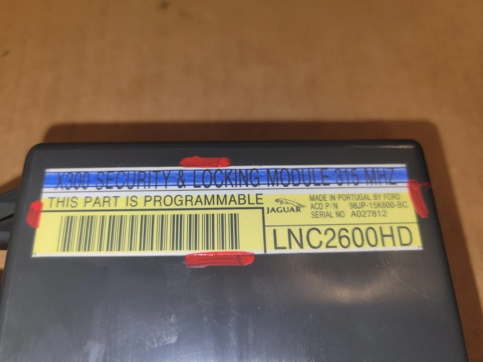 Jaguar XJ8 XJR 1998 1999 2000 MÓDULO DE CONTROL DE BLOQUEO DE SEGURIDAD LNC2600HD Foto 3 de 4