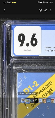 AD&D Module D1-2 Descent Into The Depths Of The Earth CGC 9.6 (TSR) Seal Grade A - Picture 3 of 5