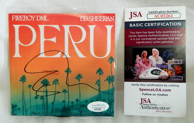 Ed Sheeran Signed PERU CD Sleeve Autograph Fireboy DML UK Exclusive JSA COA