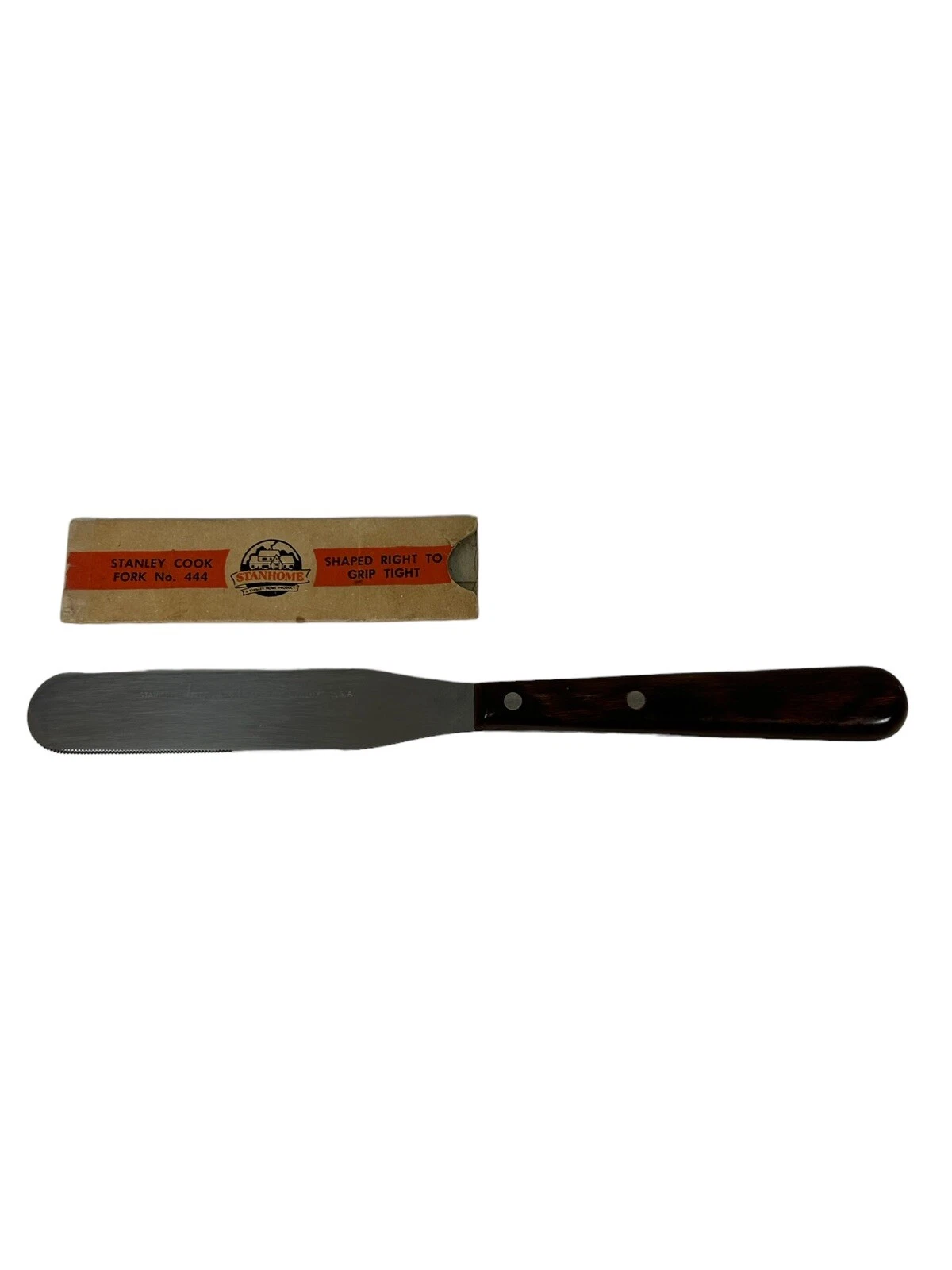 VTG Imperial Diamond Edge Serrated Knife Wood Spreader Stainless Steel 8"