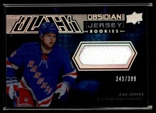 2021-22 SPx UD Black Obsidian Rookie Jersey Zac Jones 343/399 New York Rangers