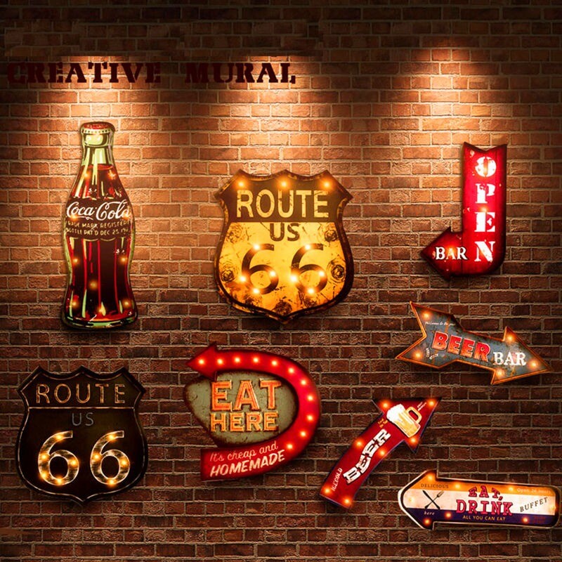 Neon Schild Vintage Deko LED Licht Paneele für Kneipe Bar Restaurant Café