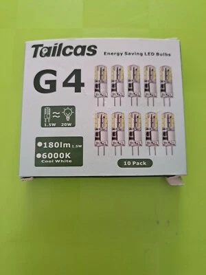 Tailcas G4 Bombillas LED 1.5W 12V Cápsula Blanco Frío