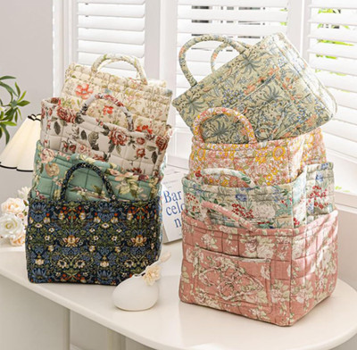 Boho Fabric Storage Basket,Large Capacity Fabric Storage Baskets Easy Carry