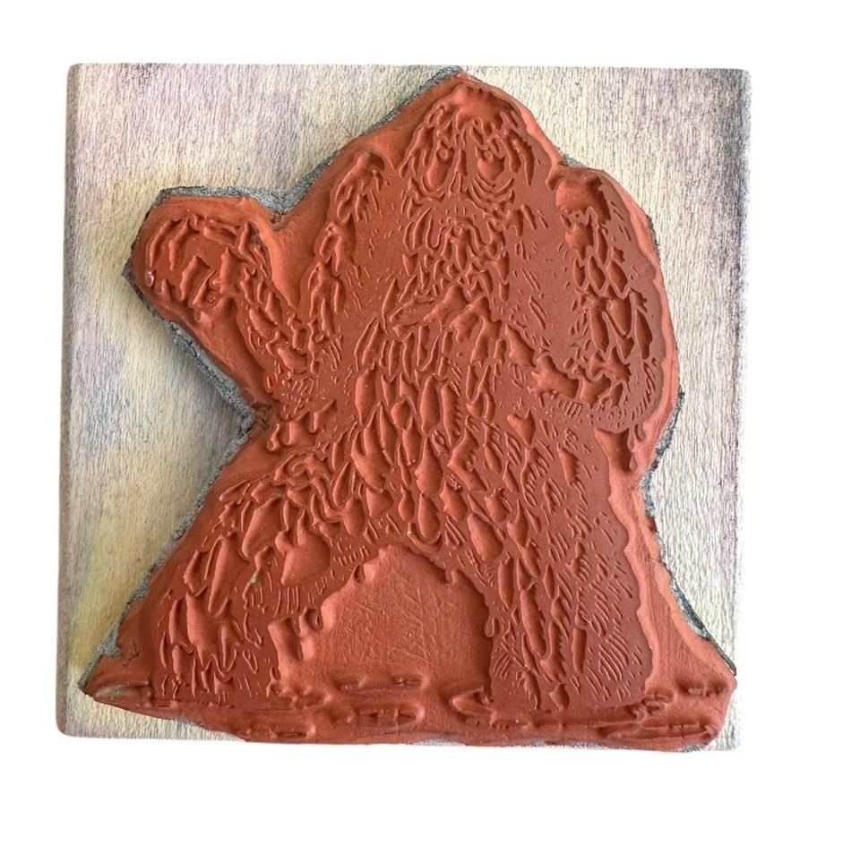Rare Vintage Swamp Monster Creature Cryptid Wood Rubber Stamp Rubber