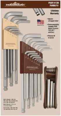 Paramount 31 Piece L-Wrench/Fold-Up Combo Hex Key Set Hex Range 0.05 to 3/8'',...
