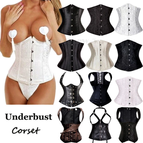 Bustier Corsé Top Mujeres Sobre Busto Con Cordones Cintura Deshuesada Entrenador Lencería Burlesca - Imagen 3 de 32
