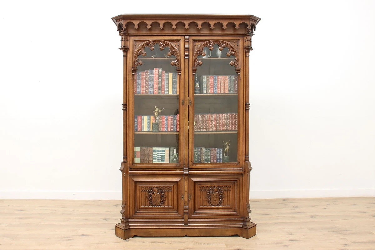 Ebay bookcase 2024 with glass doors