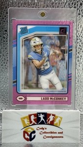 2024 Clearly Donruss Football Ladd McConkey RC #68 Rated Rookie Pink LA Chargers