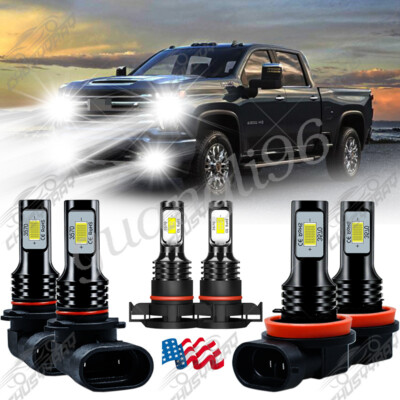 9005 H11 5202 LED Headlight fog Light Kits For Chevy Silverado 1500 2500HD 3500