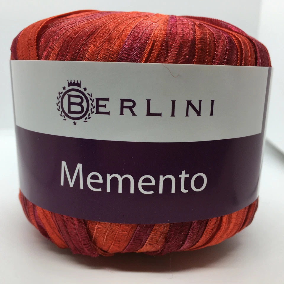 Memento - Berlini Ribbon Yarn #42 Bright Rose - Red Magenta 50gr 88yd 3/8"wide - Image 2 of 4