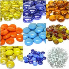 Decorative Round GLASS PEBBLES Stones Nuggets BEADS *Lots Quantities & COLOURS*