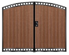 HIGH QUALITY ARCHED COMPOSITE DRIVEWAY GATES WITH HOOPS HEAVY DUTY STEEL FRAME