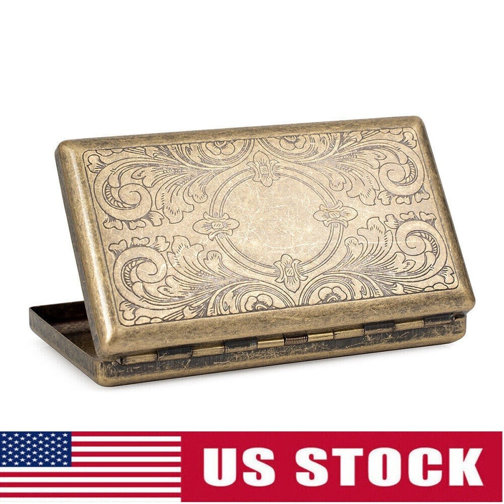 double sided cigarette case Victorian Style Cigarette Case Double Sided King & 100s Etched Pattern  4