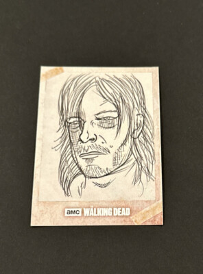 2018 THE WALKING DEAD HUNTERS HUNTED DARYL DIXON SKETCH by JAMIE RICHARDS 1/1