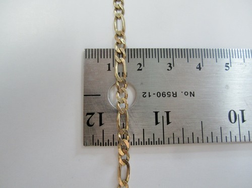 L@@K Solid 14K Yellow GOLD Figaro CHAIN NECKLACE 18.25" MEN - Picture 9 of 12