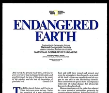 ⫸ 1988-12 December Large WORLD MAP & ENDANGERED EARTH National Geographic - A3