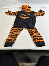 Pumpkin Pajamas 3T Costume Halloween Hoody Soft Bright Kid Comfy Play Set