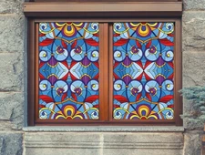3D Pattern 285NAO Window Film Print Sticker Cling Stained Glass UV Block Fay