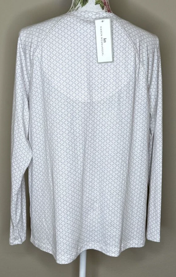 Pijama Karen Neuburger Henley Top Mujer Talla M Gris Rosa Diamante Geo Tejido Nuevo con Etiquetas Foto 3 de 4