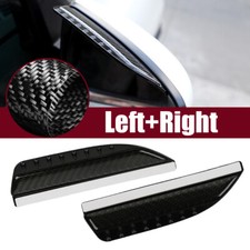 2pcs Real Carbon Fiber Black Mirror Rain Visor Guard For Auto Parts Accessories