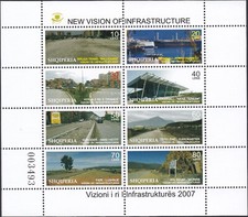 Albania 2007 Arkusz pamiątkowy MNH Mi 3235/3242 KB Rozwój infrastruktury