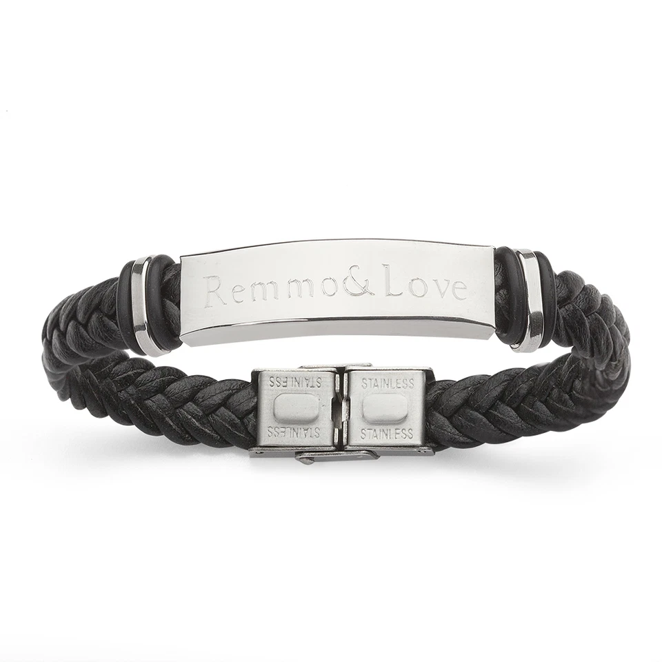 2x Lederarmband Namens Leder Armband mit Wunsch Gravur Ewige Liebe Love Geschenk - Bild 2 von 3