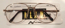 Vintage ELAN 9142 Gold 56/16 Dbl Bridge Men's Metal Eyeglass Frame NOS  289