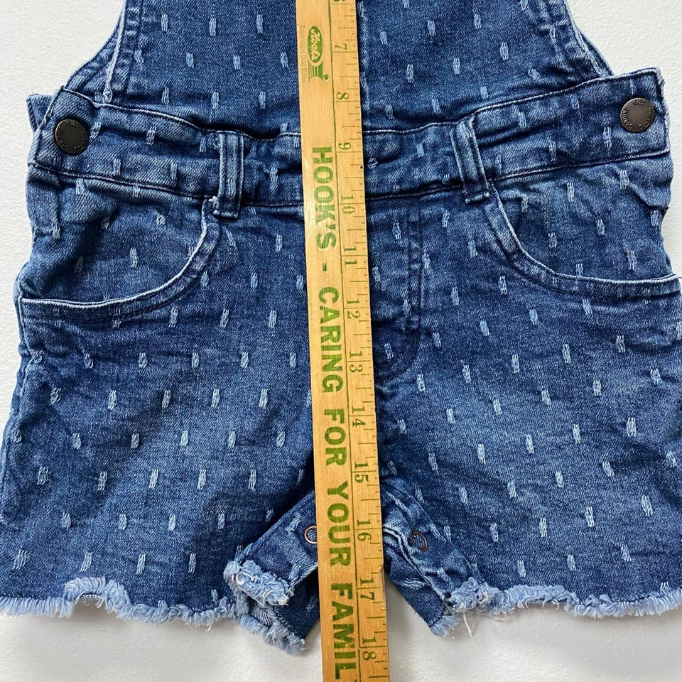 Genuine Kids Overall Shorts Stretchy Blue Jean Denim 5T Summer Girls Bottoms - Image 3 of 4