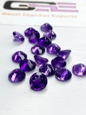 Amethyst Faceted Round Cut Loose Gemstone 7x7 MM Natural 2 Pcs Lot DG5