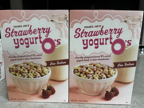 Trader Joe’s Strawberry Yogurt O’s Cereal Low Sodium 12oz 340g (2 Boxes) - Picture 2 of 3