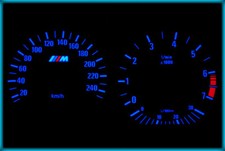 G029 BMW E36 91-99 EU 240KMH WHITE/BLUE Plasma Glow Cluster Speedo Gauges Clocks