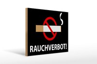Holzschild Hinweis 40X30 Cm Rauchverbot Holz Geschenk Deko Schild Wooden Sign