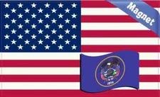 5×3 America and Utah Flag Magnet Vinyl State Decal Car Truck Bumper Magnets