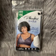 Playtex 18 Hour Silky Soft Smoothing Wireless Bra Womens Size 38DDD White