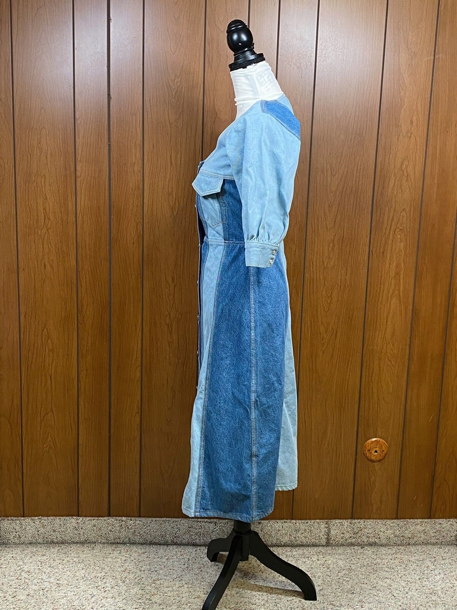 Ganni Blue Denim Midi Dress size 36/M | eBay