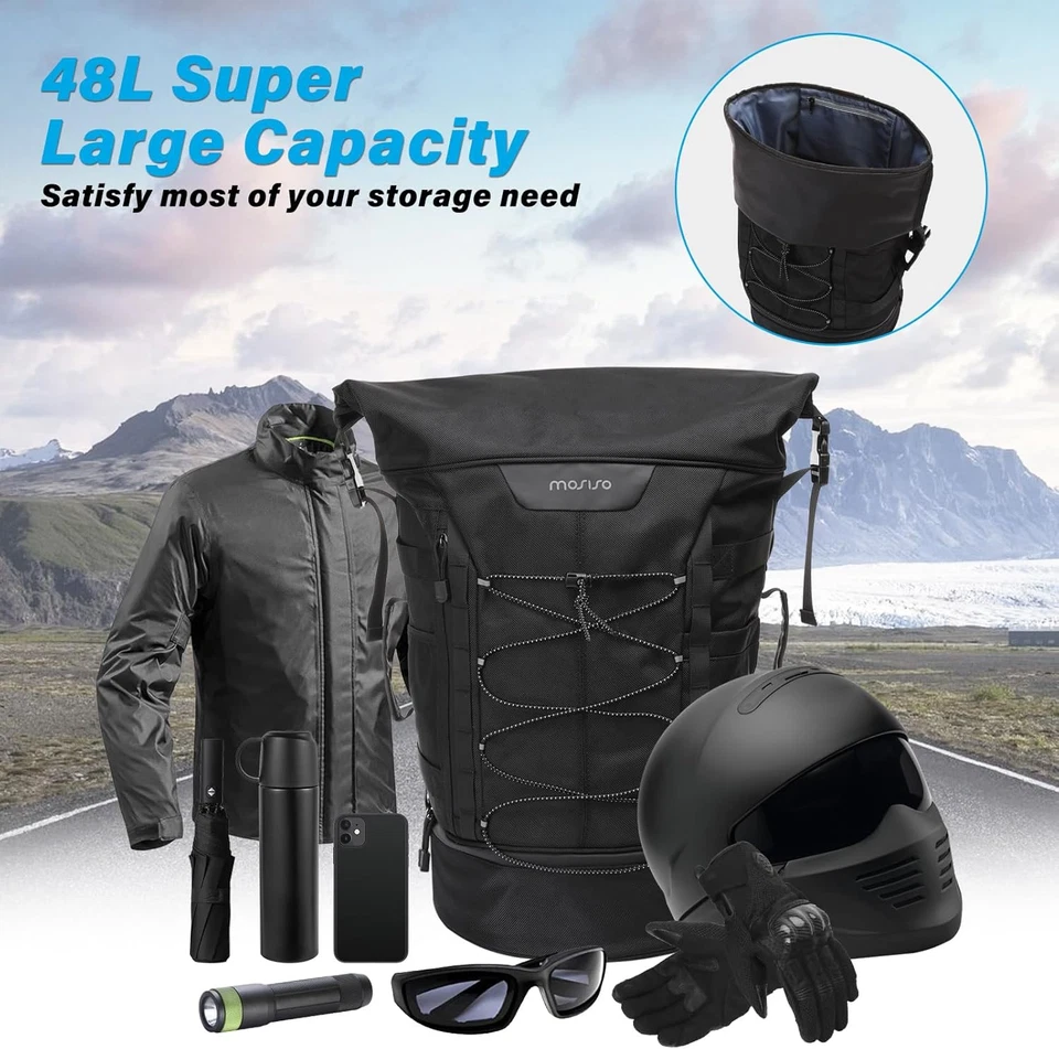 Bolsa de equipaje de viaje con respaldo de barra Sissy para motocicleta, gran capacidad para motocicleta Foto 2 de 4