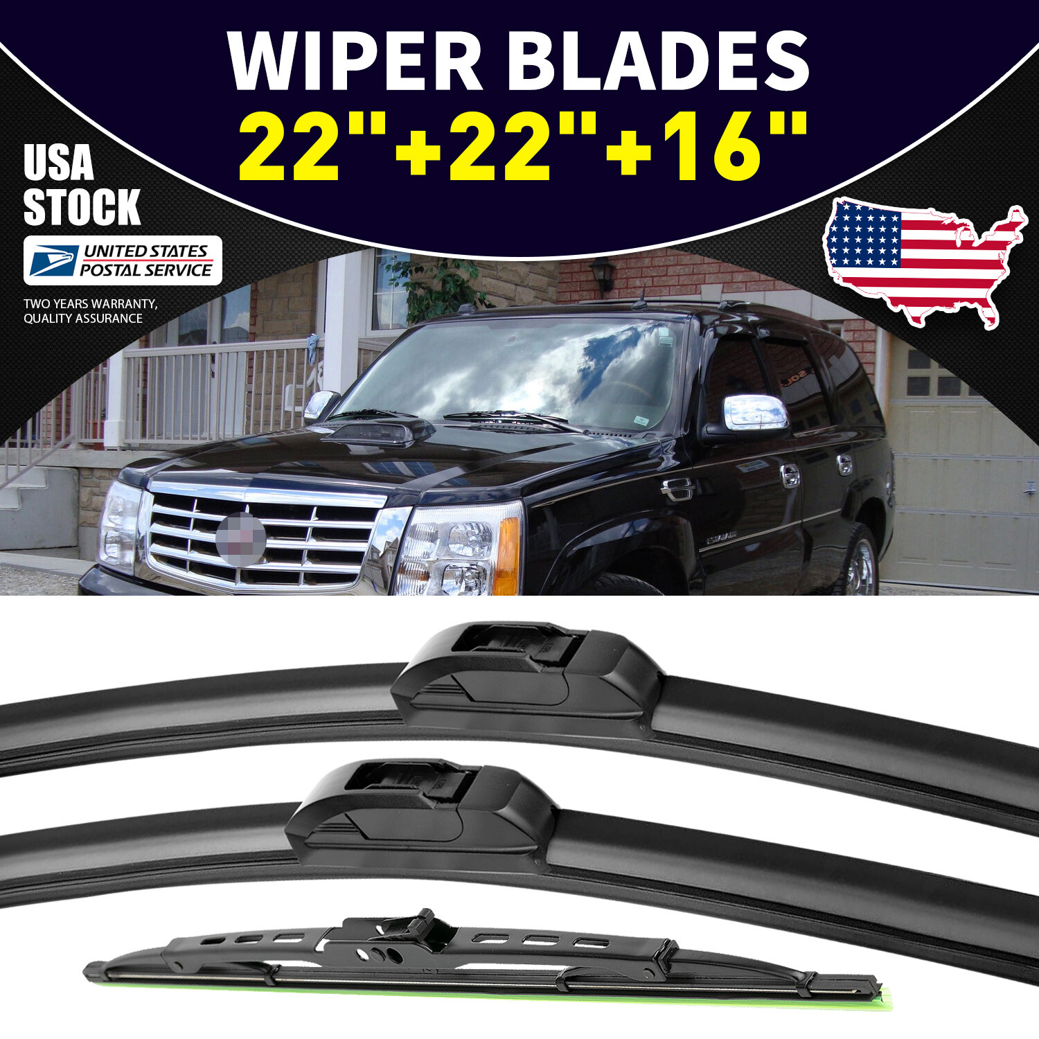 OE Bracketless Windshield Wiper Blades 22 22 16 Front and Rear Set