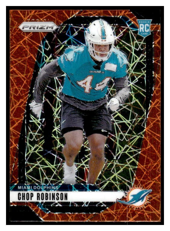 2024 Prizm Orange Lazer 319 Chop Robinson Miami Dolphins Rookie RC