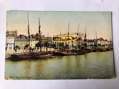 Bideford Quay von der Brücke Segelboote 1907