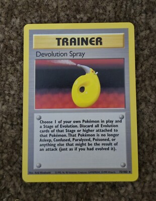 Pokémon TCG Devolution Spray 72/102 Base Set Trainer Karte Rare Non-Holo Wotc 