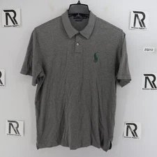 Mens Polo Golf Ralph Lauren Pro Fit Polo Shirt Size Large Green Striped Big Logo