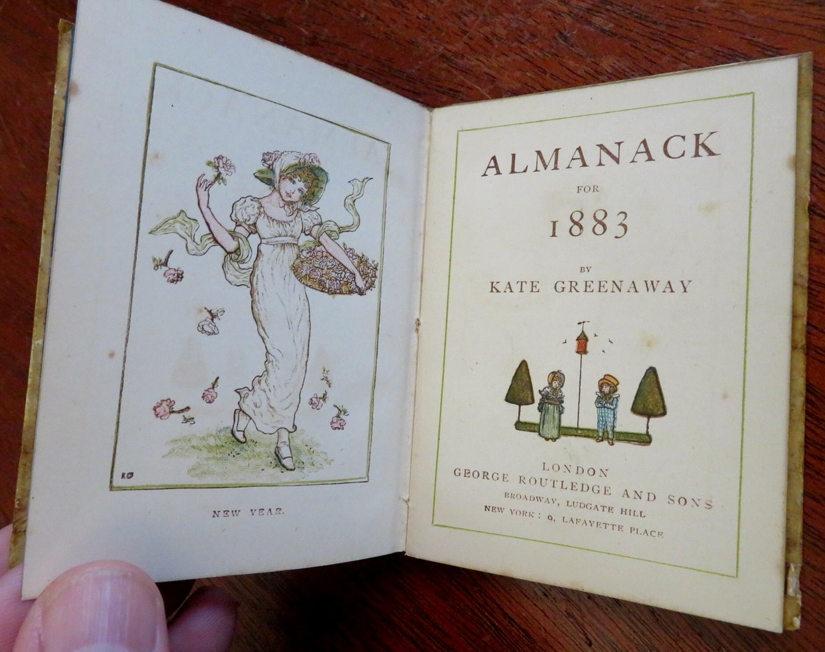 Kate Greenaway Almanac for 1883 color pictorial gift book