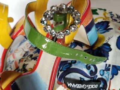 サンダル・ミュール Dolce&Gabbana Flower Power NEW Auth. Dolce & Gabbana Flower Jeweled Crystal Buckle