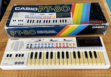 Vintage 1984 Casio Pt-80 Portable Keyboard Synthesizer PT80 Mini