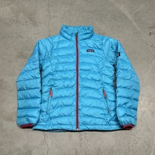 Patagonia Down Puffer Jacket Full Zip Teal Blue Youth Size Large