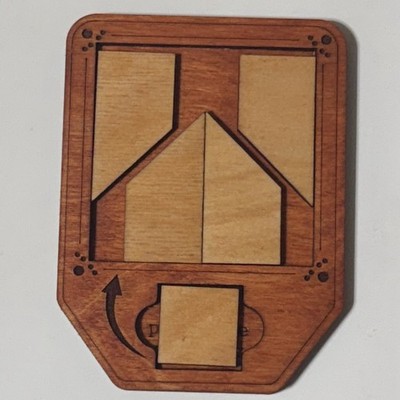 Handcrafted Wood Brain Teaser Puzzle | 5-Piece Fit Challenge